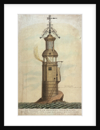 South Elevation of the Original Lighthouse, Built upon the Edystone Rock, according to the first Design of Mr Winstanley' by Jaaziell Johnston