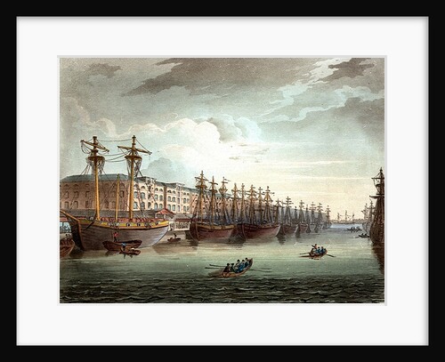 West India Docks by Thomas Rowlandson