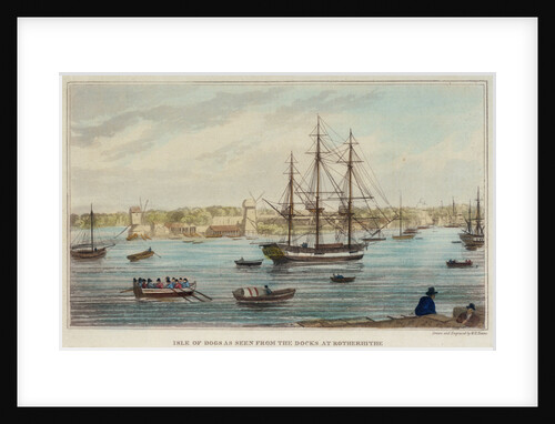 Isle of Dogs as seen from the docks at Rotherhithe by W. H. Timms