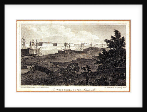 The West India Docks, Blackwall. For Dr Hughson's Description of London by Robert Bremmel Schnebbelie