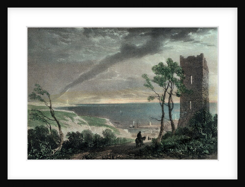 Dunmore Castle & Hook Tower at the entrance of Waterford Harbour by Robert O'Callaghan Newenham