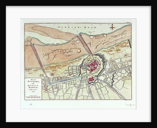 Plan of Dunkirk with the canal of Mardick, as they were in 1757 by T. Jefferys