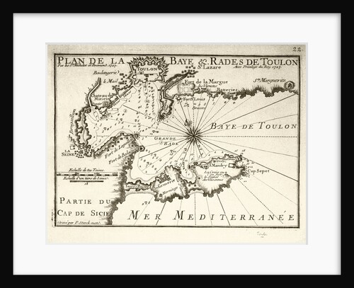 Plan de la Baye & Rades de Toulon Par les Srs Michelot et Bremond, 1727 Avec Privilege du Roy. 1727' by P. Starckman