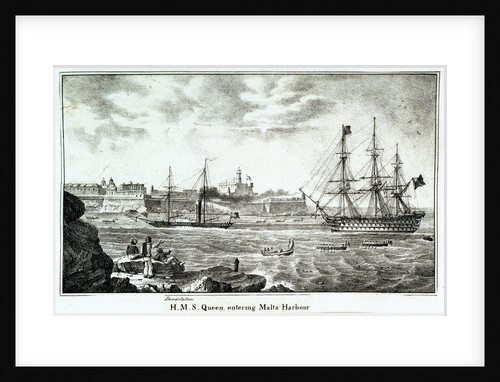 HMS 'Queen' and 'Devastation' entering Malta harbour by Unknown