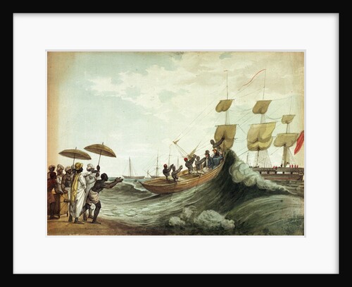Ship's boat arriving on beach, Madras by unknown