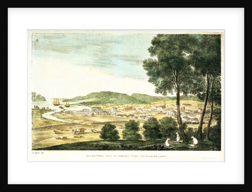 South west view of Hobart Town, Van Dieman's Land by A. Aglio