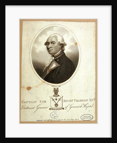 Captain Sir Richd Pearson Knt. Lieutenant Governor of Greenwich Hospital by Charles Grignion