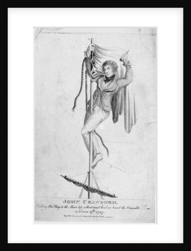John Crawford, Nailing the Flag to the Main top gallant mast head by H. S. Kirby