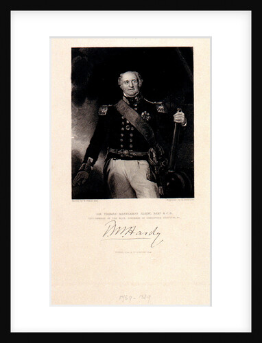 Sir Thomas Masterman Hardy, Bart, G.C.B. Vice Admiral of The Blue, Governor of Greenwich Hospital by Richard Evans