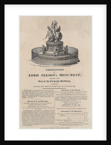 Lord Nelson's monument by J. Gore