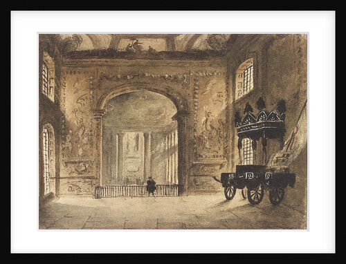 The Painted Hall Greenwich, from the Upper Hall, showing Nelson's funeral car by unknown