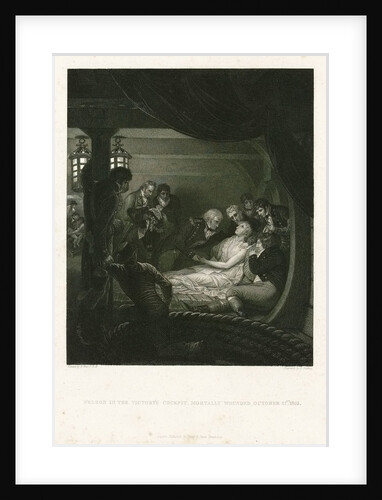 Nelson in The Victory's cockpit, mortally wounded, 21 October 1805 by Benjamin West