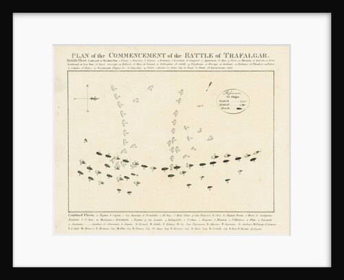 Plan of the commencement of the Battle of Trafalgar by unknown