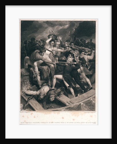 Rear Admiral Nelson's conflict In His Barge with a Spanish Launch Night of July 3 1797 by Richard Westall