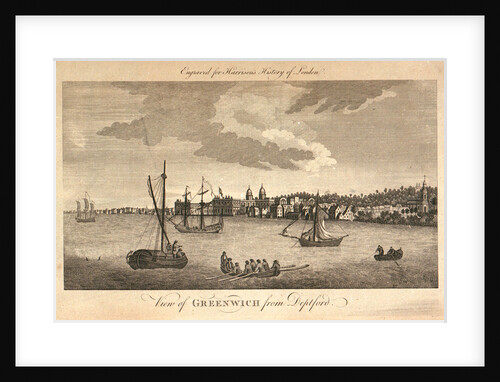 View of Greenwich from Deptford. Engraved for Harrison's History of London. by unknown