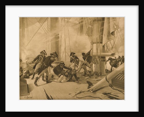 Nelson wounded at The Battle of Trafalgar, 21 October 1805 by N. Dupray