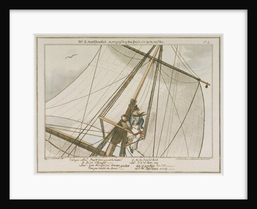 Midshipman Blockhead, Mr B mastheaded or enjoying the fresh air for the 304th time by George Cruikshank