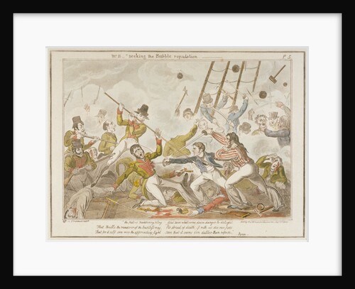 Midshipman Blockhead, Mr B seeking the Bubble reputation by George Cruikshank