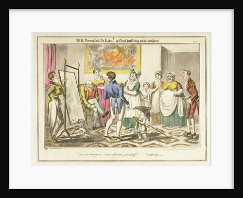 Midshipman Blockhead, Mr B Promoted to Lieut: & first putting on his uniform by George Cruikshank