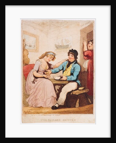 'The Sailor's Return' (caricature): money changes hands in a tavern of uncertain morals by Thomas Rowlandson