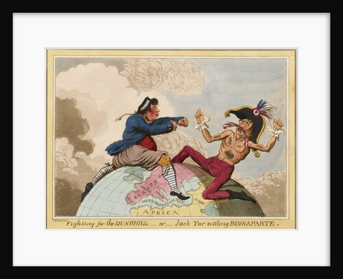 Fighting for the Dunghill, or, Jack Tar Setting Buonaparte by James Gillray