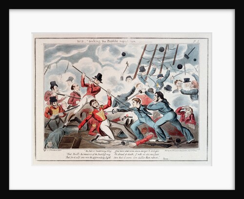 Midshipman Blockhead, Mr B seeking the Bubble reputation by George Cruikshank