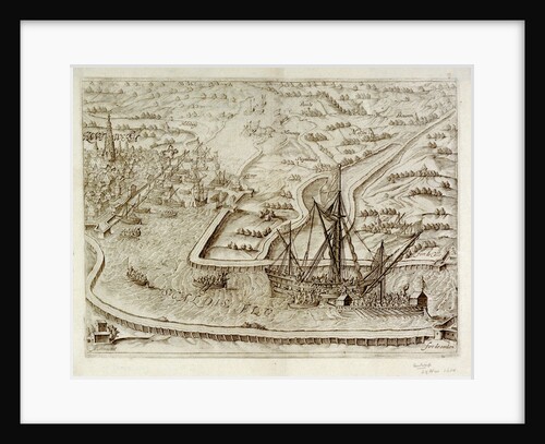 Black Galley cuts out large Spanish Cromster by Johannus Theodorus de Bry
