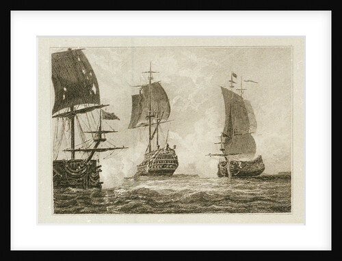 Le Tonnant Commande par Desherbiers de l'Etanduere au Combat du 25 Octobre 1747 by Ferdinand Victor Perrot