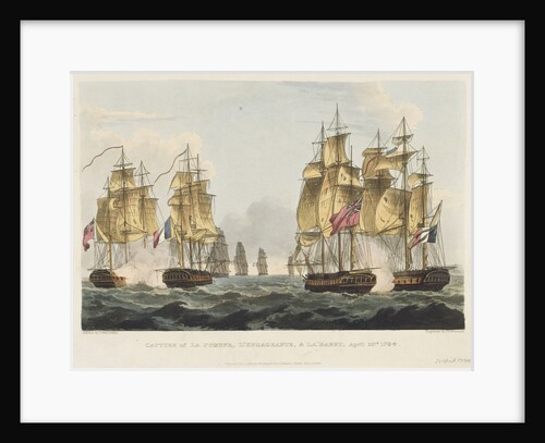 Capture of 'La Pomone',  'L' Engageante' & 'La Babet', 23 April 1794 by Thomas Whitcombe