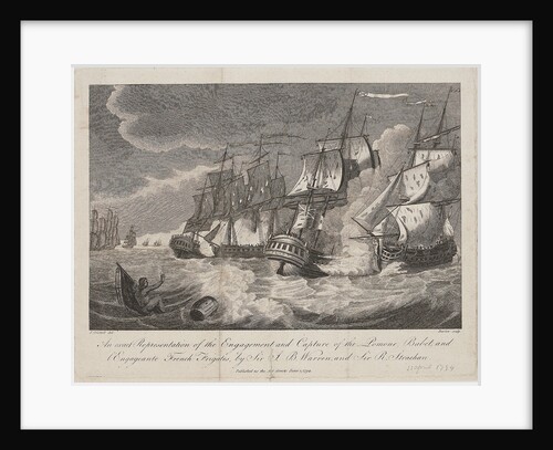 Capture of 'La Pomone',  'L' Engageante' & 'La Babet', 23 April 1794 by Joshua Cristall