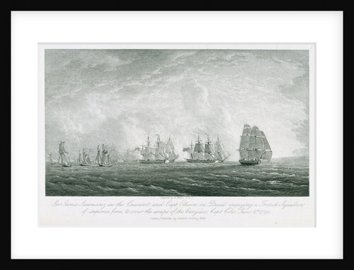 'Crescent' and 'Druid' engaging a French squadron to cover the escape of the 'Eurydice', 8 June 1794 by William Westall