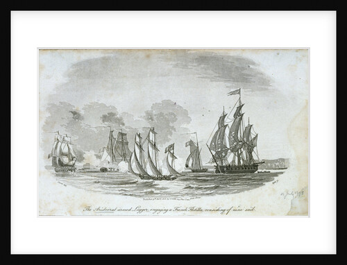 The 'Aristocrat' armed lugger engaging a French flotilla by John Thomas Serres