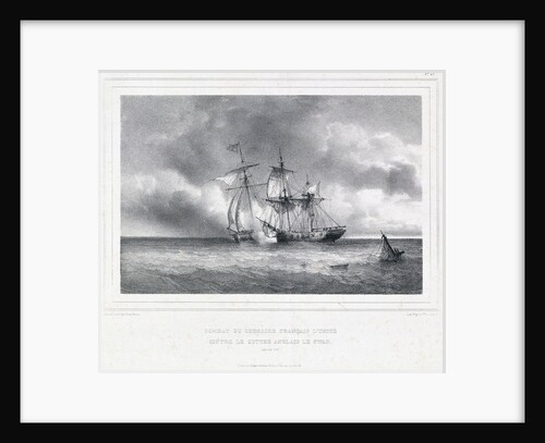 Combat du corsaire Francais L' Unite contre le cutter Anglais Le Swan (Janvier 1797) by Ferdinand Victor Perrot