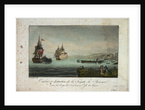 Destruction of the frigate 'La Preneuse', 11 December 1799 by Garneray