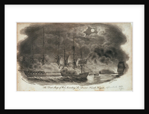 The 'Dart' sloop of war, boarding 'La Desiree' French frigate by Robert Dodd