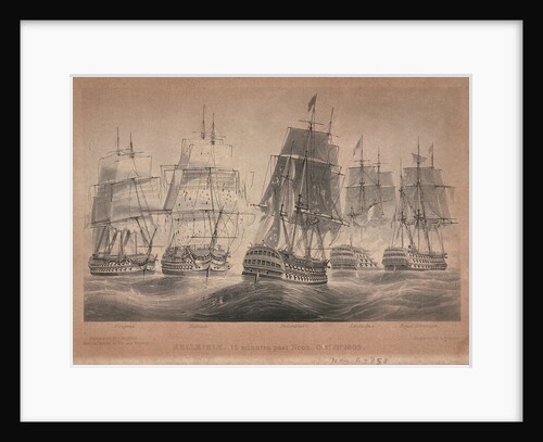 Belleisle' fifteen minutes past noon, October 21 1805, 'Fougeux', 'Belleisle', 'Indomptable', 'Santa Ana' and 'Royal Sovereign by William John Huggins