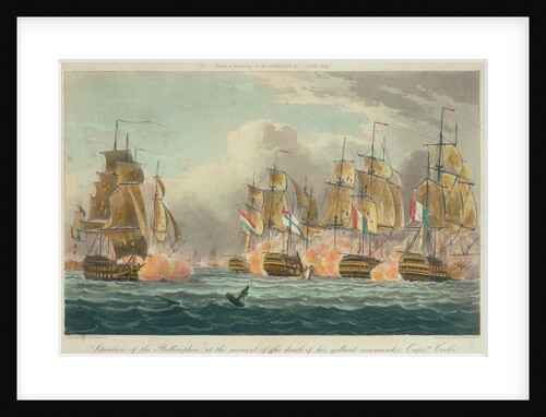 Situation of HMS 'Bellerophon' at the moment of the death of her gallant commander Captain Cooke' by Thomas Whitcombe