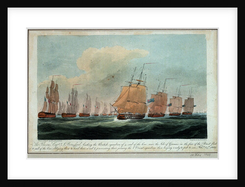 Theseus' leading the squadron near the Isle of Grouaisto face the Brest fleet, 24 February 1809 by J. Beresford