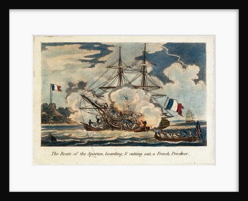The boats of the 'Spartan' boarding & cutting out a French privateer by unknown