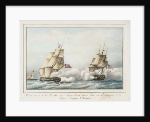 Combat soutenu le 23 Aout 1812 par la Fregate le President des Etats-Unis d' Amerique, et la Fregate Anglais le Belvedere by de Anger