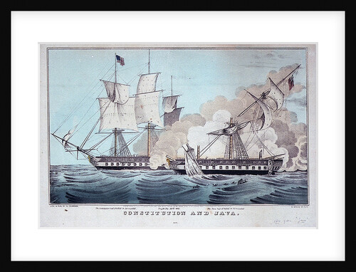 Battle between the 'Constitution' and 'Java', 29 December 1812 by N. Currier