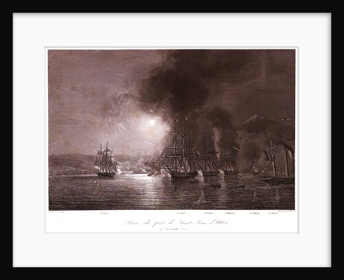 French squadron under De Joinville bombards St Juan de Ulloa in Mexico, 27 November 1838 by Gudin