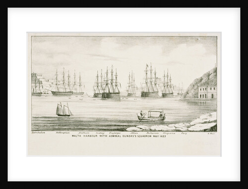 Malta harbour with Admiral Dundas's squadron, May 1853 by G. Muir