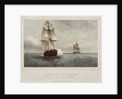 Le Milan' and the English frigate 'Endymion' by Ferdinand Victor Perrot