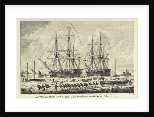 'Racehorse' and 'Carcass' enclosed in the ice, 7 August 1773 by John Lodge