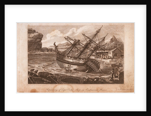 Repairing of Captain Cook's ship in Endeavour river by unknown