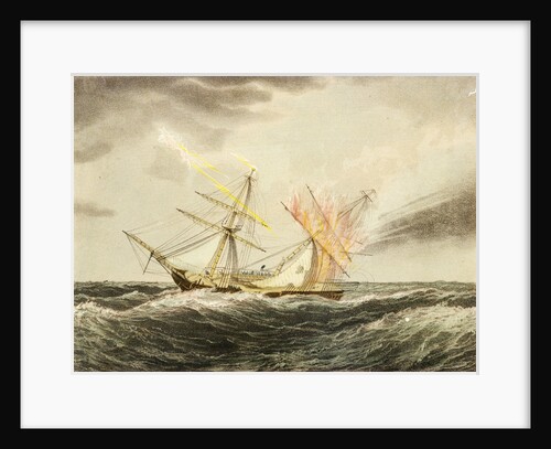 HMS 'Thisbe' on fire by lightning, 4 January 1786 by Nicholas Matthew Condy