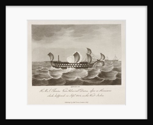 HMS 'Theseus' in a hurricane in the West Indies, September 1804 by Edward Burt