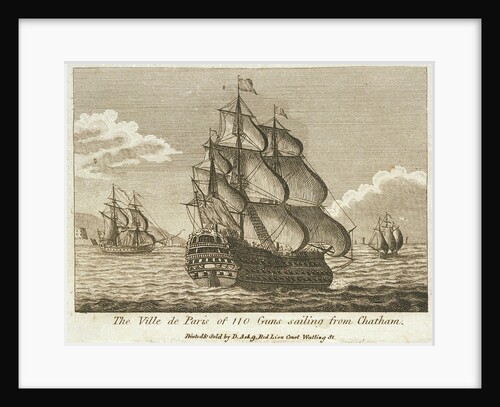 The 'Ville de Paris' of 110 guns sailing from Chatham by D. Ash
