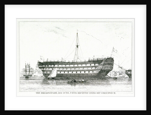 The Dreadnought, 104 guns, until recently lying off Greenwich by Edward William Cooke